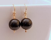 Onyx Earrings, on 14k Gold Filled French Ear Wires