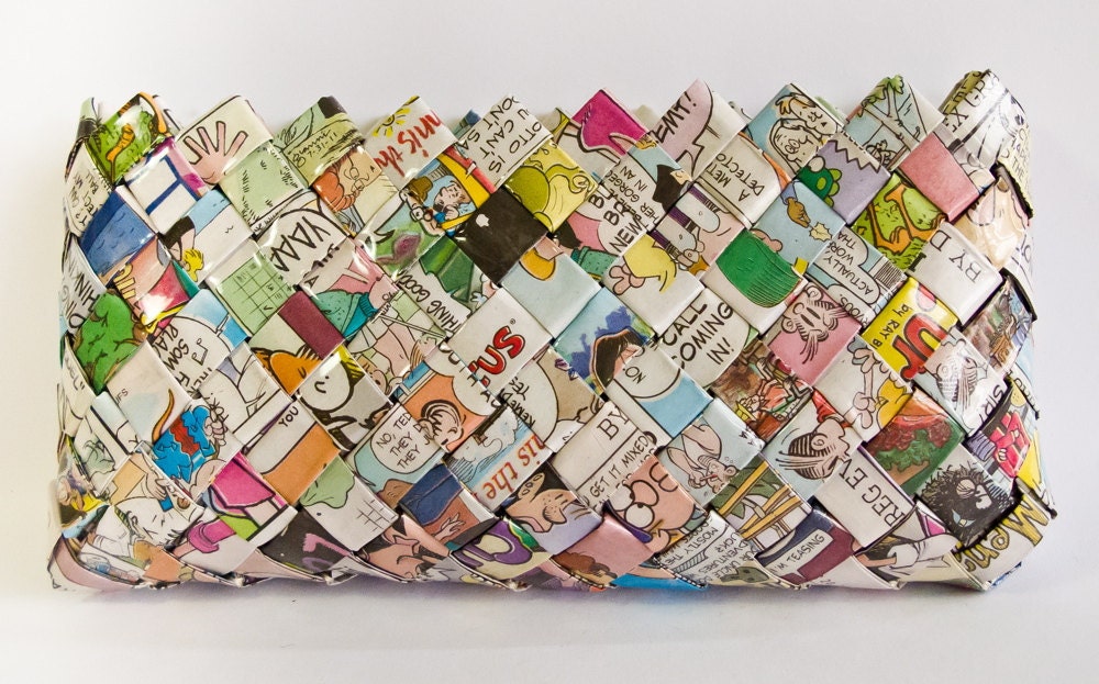 The Sunday Funny Papers Clutch - Candy Wrapper Style