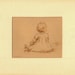 Petite Fille. Original Sepia Ink Drawing in a 7x9 Mat