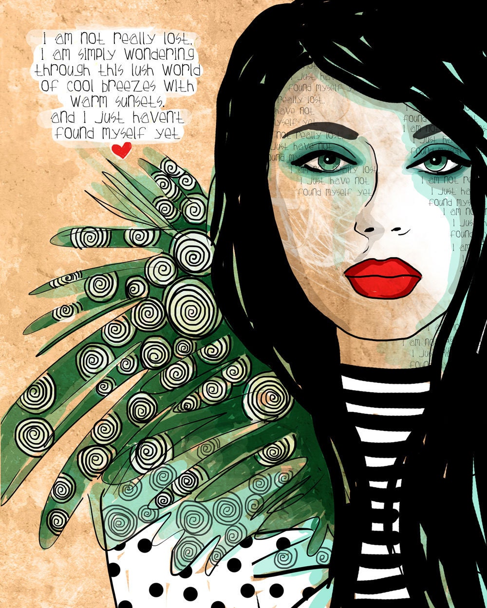 Finding Me / original illustration ART Print Hand SIGNED size 8 x 10