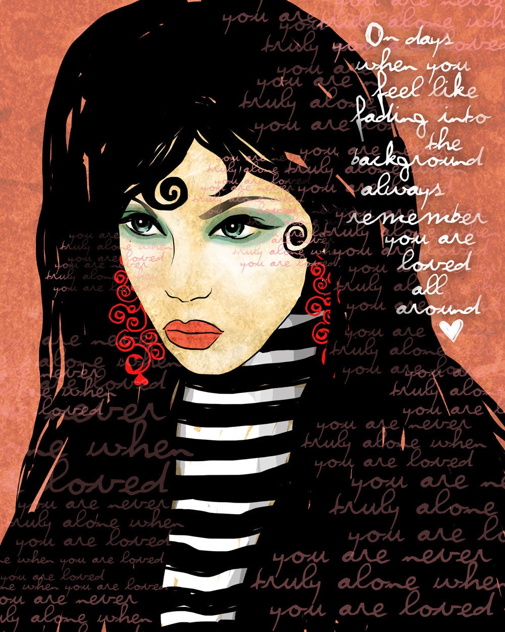 Lost  / original illustration ART Print Hand SIGNED size 8 x 10