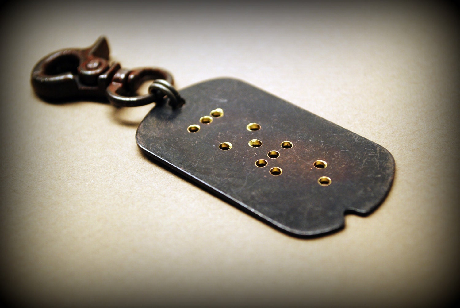 LOVE : Braille Dogtag / Braille Keychain (custom available)