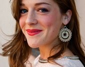 SALE - Full Bloom Earrings - Ballet - Statement Earrings, Drop, Hoop Earrings, Beadwork Earrings, Jewelry, Bridal Accessories, Weddings