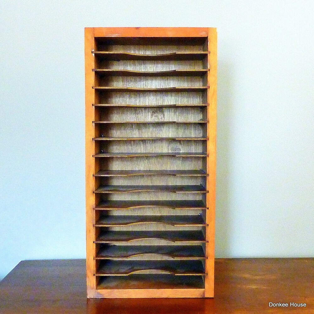 Vintage Rustic Wood Mail Sorter Filing System for by DonkeeHouse