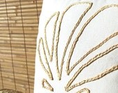 Coastal Scallop shell pillow of raffia for your beach house decor