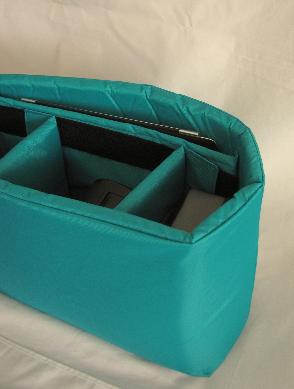 PreOrder DSLR Camera Bag Insert in Turquoise- Adjustable Dividers - Custom Sizes