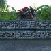 Upcycled mosaic herb garden planter with olive branch pattern
