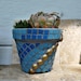 Mosaic set of six tile flower pots like a window box