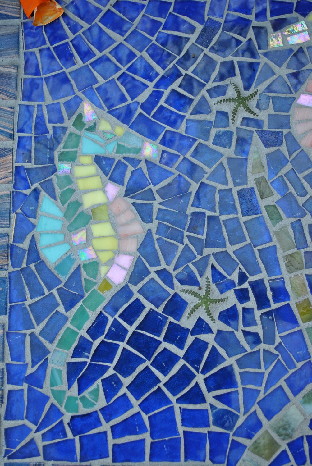 Seahorse Mosaic Tile Garden Stepping Stone
