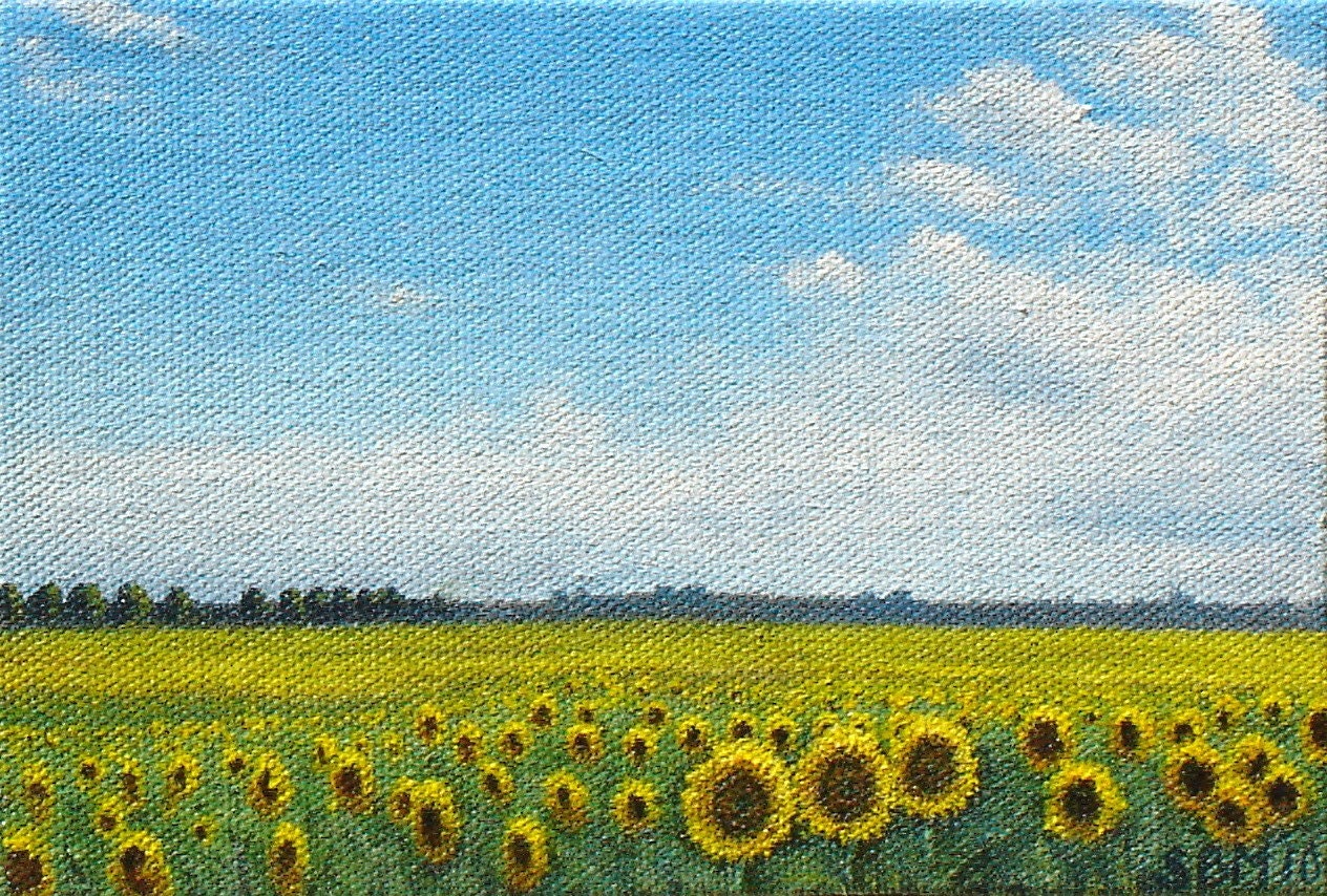 Sunflower Field 4 x 6 Print by SBMathieu
