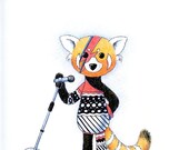 Walter, the Red Panda, as Aladdin Sane 8 x 10 Print by SBMathieu