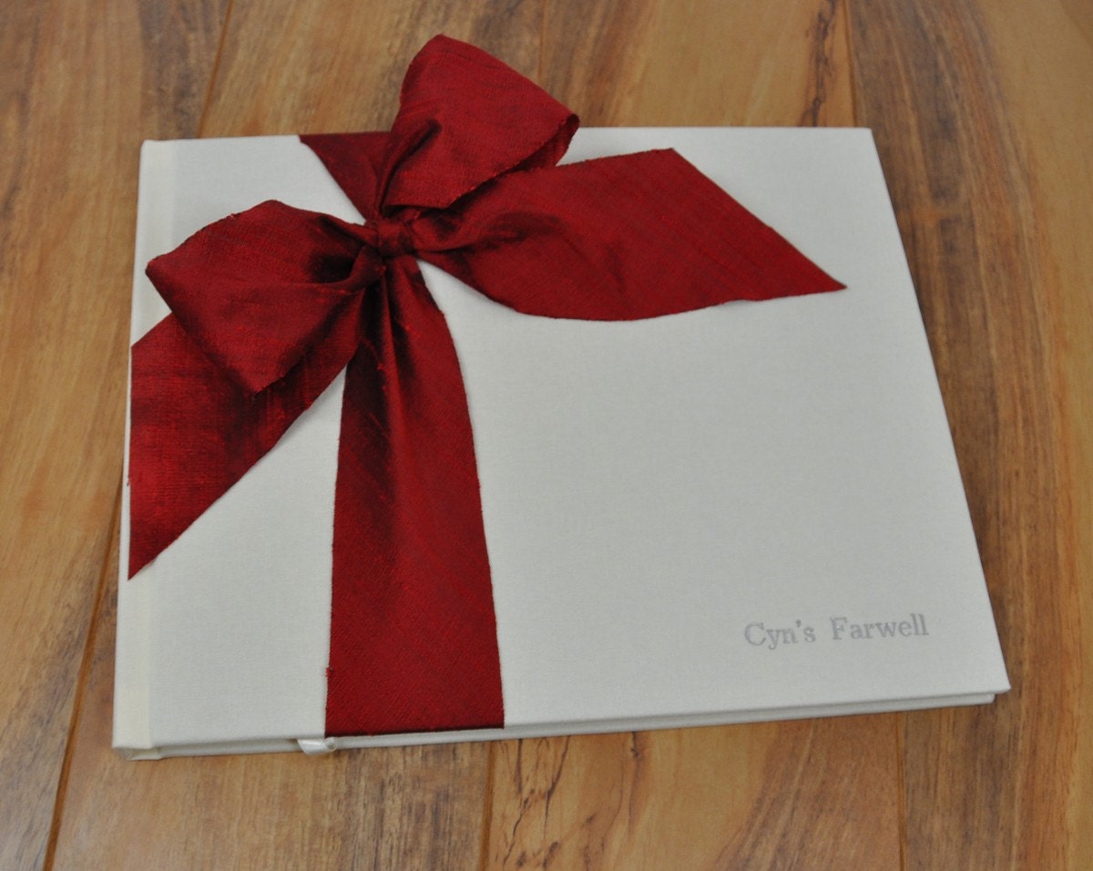 Custom Guestbook - Boudoir Photo Book - Silk Dupioni Bow by Claire Magnolia