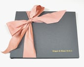 Custom Wedding Guest Book - Wedding Photo Album  - Silk Dupioni Bow by Claire Magnolia