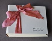Baby Shower Guest Book - Personalized Photo Album - Silk Dupioni Bow by Claire Magnolia