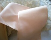 French antique wide pale pink velvet ribbon