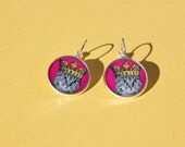 King Cat hot pink Earrings
