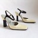 SALE...vintage PRADA black and cream patent leather heels, sz 6.5