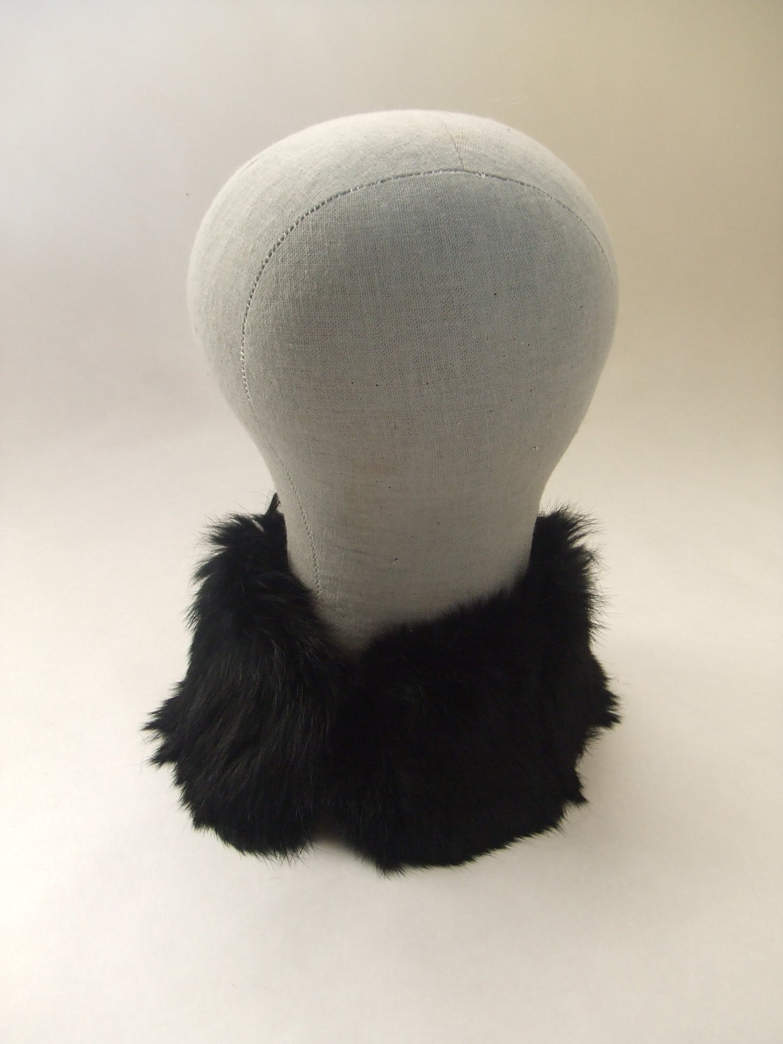 vintage black rabbit fur collar