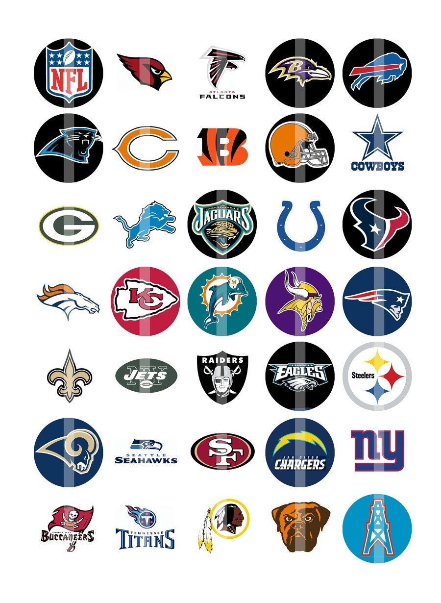 NFL logos ALL 32 TEAMS Collage Sheet by creationsbym on Etsy