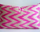 Sukan / 1 Piece Ikat Pillow Cover - Decorative Throw Accent Lumbar - throw pillow ikat - decorative pillow ikat - pink pillow ikat