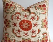 Sukan / Vintage Hand Embroidered Silk Suzani Pillow, Organic Modern Bohemian Throw Pillow.