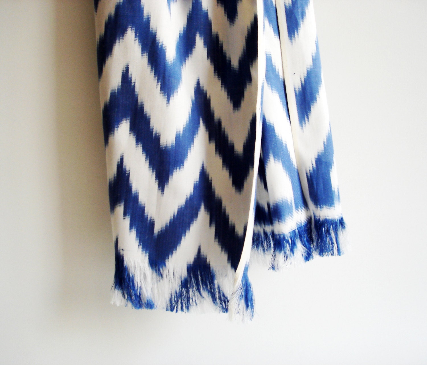 Sukan / Hand Paint ikat Silk Scarf - ikat shawl - ikat scarves - tribal scarf - silk scarf - ikat scarf - scarve scarf Blue, Navy Blue