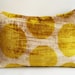 Sukan / SALE, Decorative Pillow,Throw Pillow Cover, Handmade Silk Velvet Ikat Pillow Cover, 15x22 inch, Beige, Yellow, Gold Color