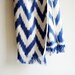 Sukan / Hand Paint ikat Silk Scarf - ikat shawl - ikat scarves - tribal scarf - silk scarf - ikat scarf - scarve scarf Blue, Navy Blue