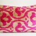 Sukan / Silk Velvet Ikat Pillow Covers - Lumbar pillow covers - Throw pillows - Decorative pillow covers - Pink Beige