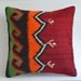 BIG SALE / Modern Bohemian Throw Pillow. Handwoven Wool Vintage Tribal Turkish Kilim Pillow Cover. 16x16 inch