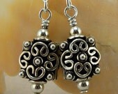Sterling Silver Bali Square Earrings