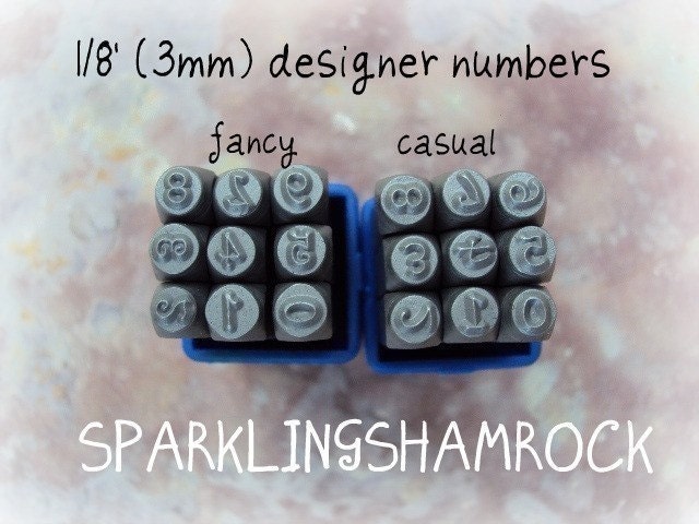 NEW FONT numbers FANCY style metal jewelry designer font stamps - great price
