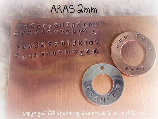 ARAS - NEW font metal steel jewelry stamps letter alphabet UPPERCASE 2 mm set