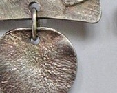 Asian Inspired Sterling Silver Gong Earrings