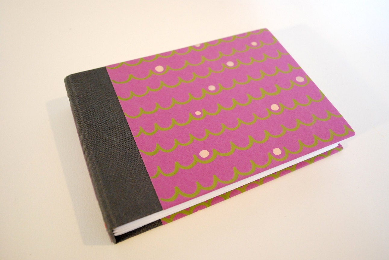 lie-flat workbook with hand-painted cover papers