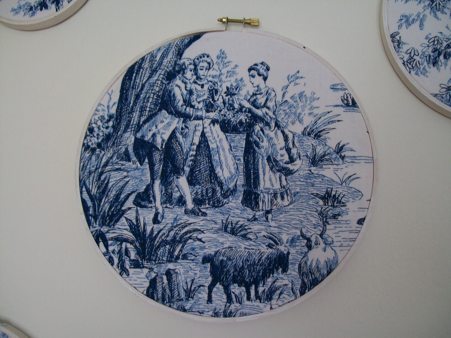 Blue and White French Toile Wall Art...set of 7 by TrashCanDiva