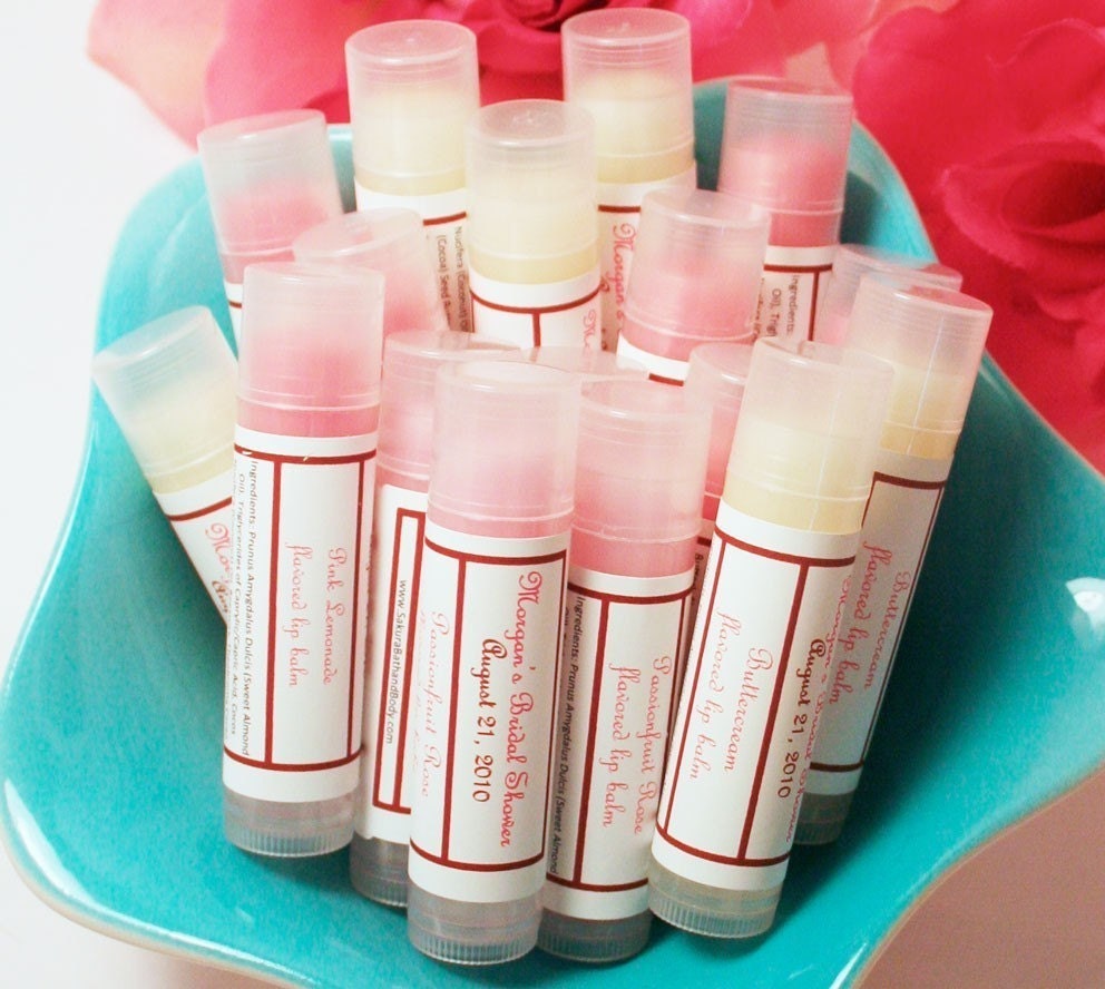 Bachelorette Party Favor - Personalized Lip Balm - Bridal Shower or Birth Announcement - 15