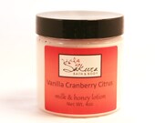 Vanilla Cranberry Citrus Body Cream - Creamy Milk and Honey Lotion - Red Grapefruit, Tangerine, Sweet Orange, Lemon Lime and Vanilla Cream