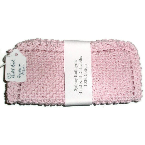 Breast Cancer Awareness, Think Pink Hand Knit Dish Cloths  For your Friend for Life - SydneyKathryns