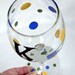 Personalized Polka Dots Wine Glass Hand Painted