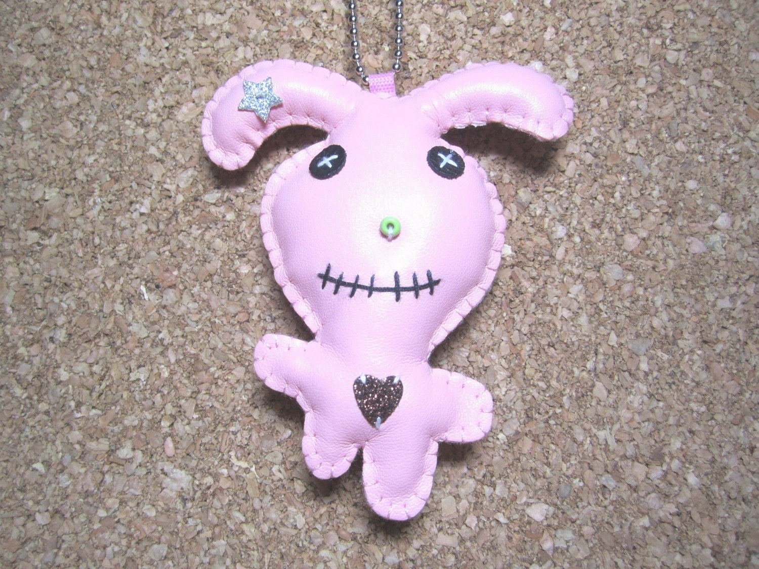 2 Stuffed Animal Bunny Keychains in Light Blue and Pink Gift Set - 177