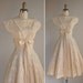 vintage 1950s dress / 50s designer Gigi Young white lace full skirt dress / Wedding Bells