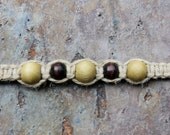 Hemp Anklet: Round Wood Beads (Custom Color Combination)