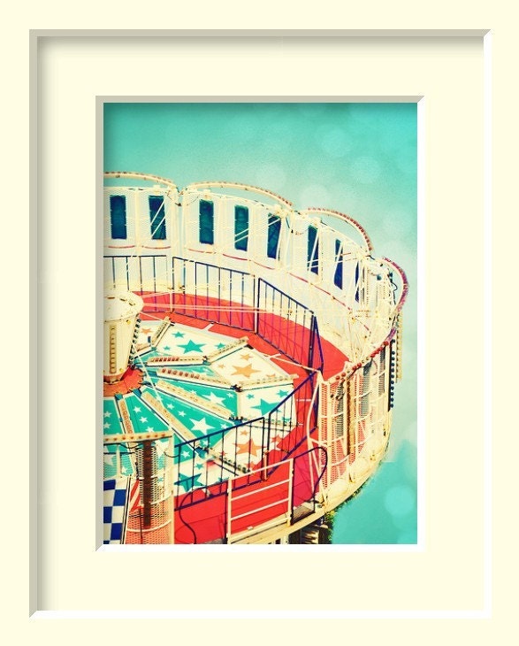 Hold on Tight - 5x7 Fine Art Photography print - tones of aqua marine, cream and soft red and star pattern