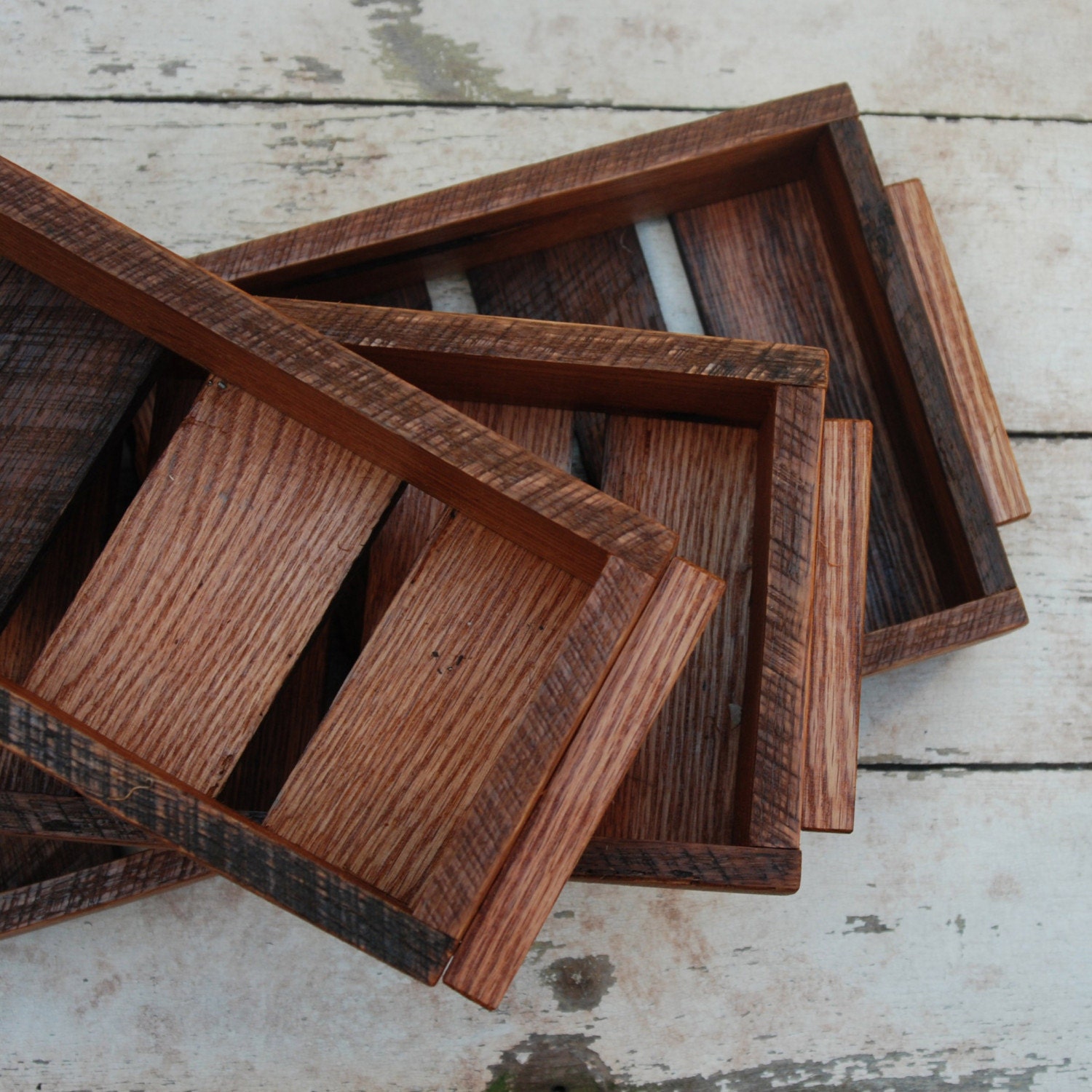 3 reclaimed Oak Nesting Garden Boxes
