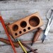 Desk caddy: The Original, rustic, reclaimed wood, Medium.