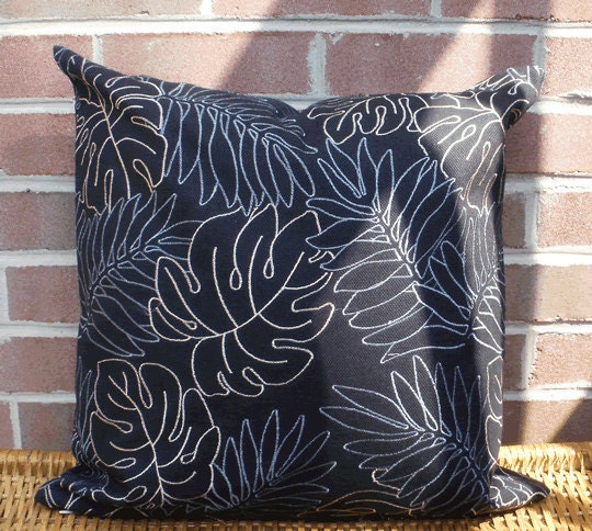 Decorative Pillow Cover: Designer Embroidery 18 X 18 Accent Throw Pillow Cover in Khaki
