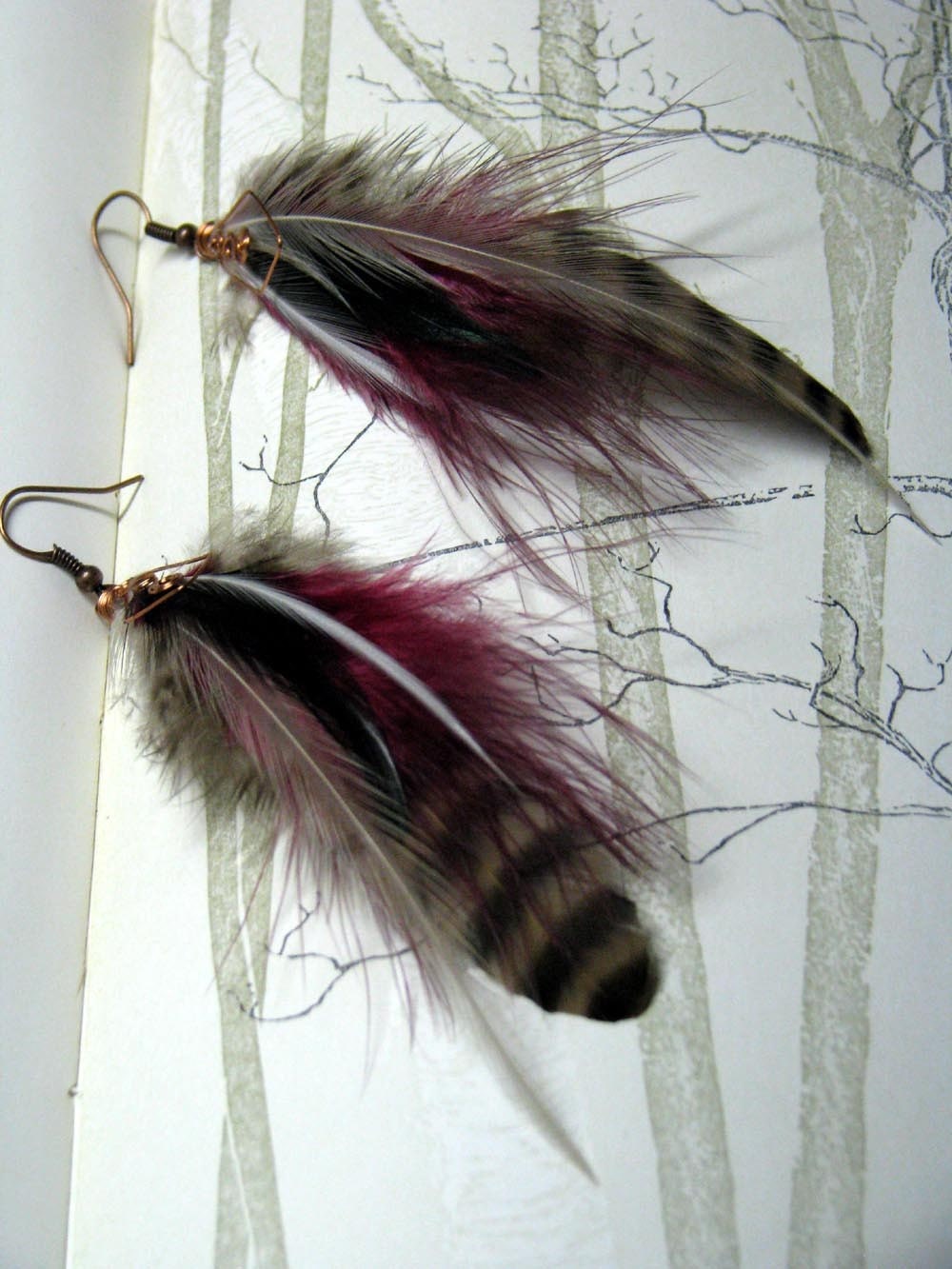 funky feather earrings