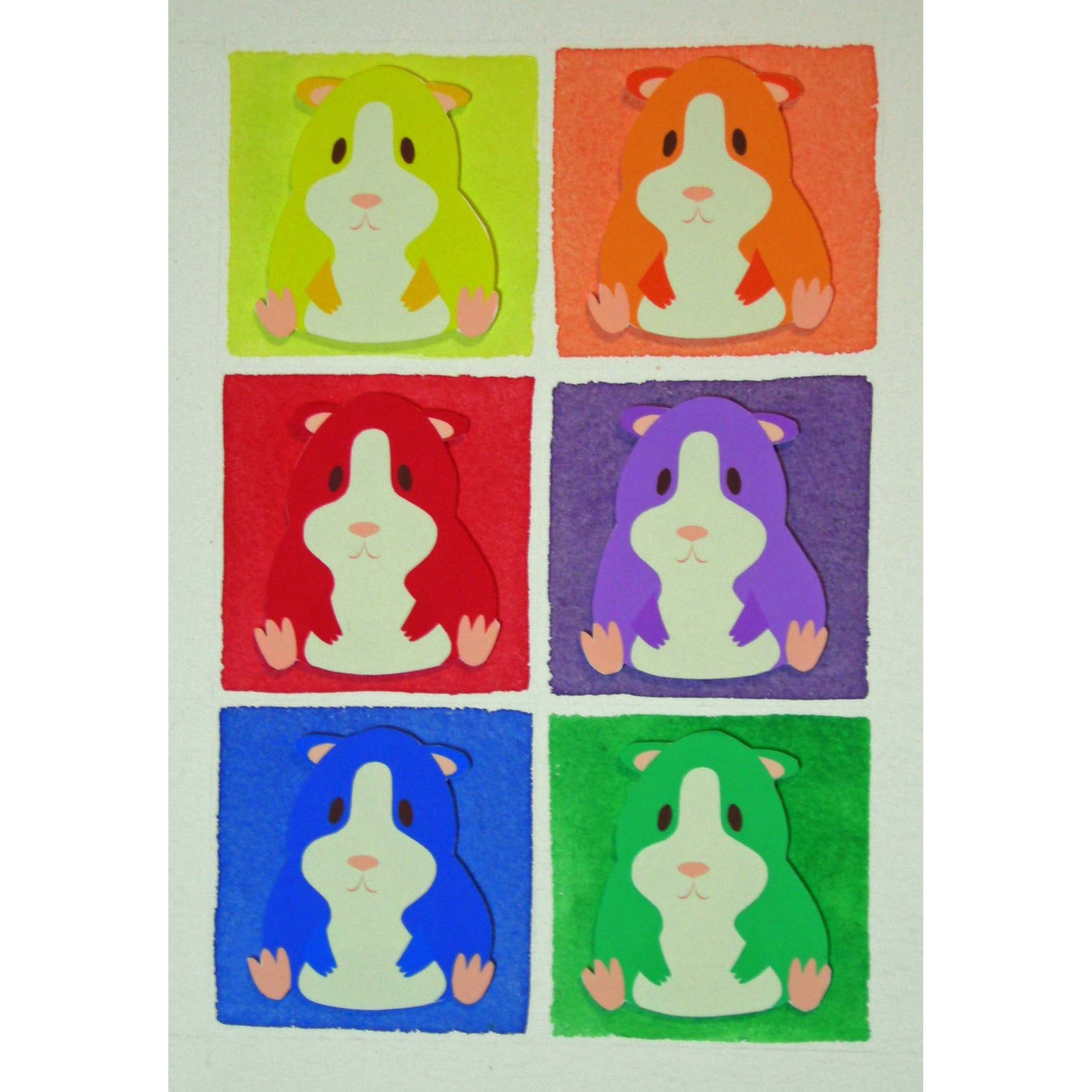 Hamster Rainbow - original 3D Collage