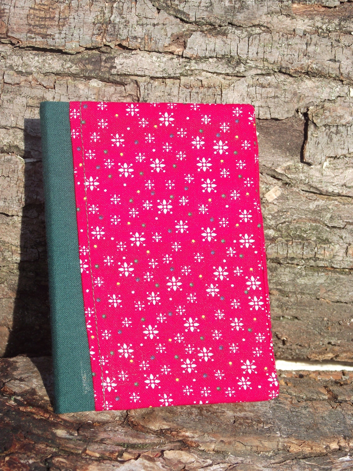 Red Snowflake Mini Notebook.  FREE SHIPPING